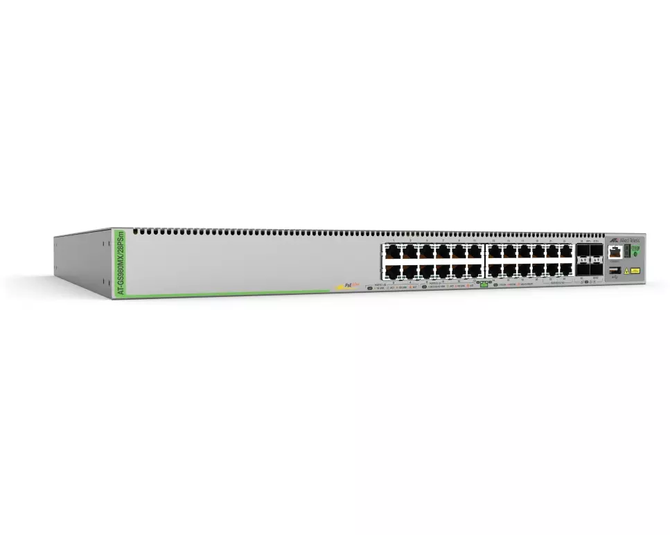 Allied Telesis AT-GS980MX/28PSM-50 Netzwerk Switch Managed L3 Gigabit Ethernet (10/100/1000) Energie Über Ethernet (PoE) Unterstützung 1U Grau