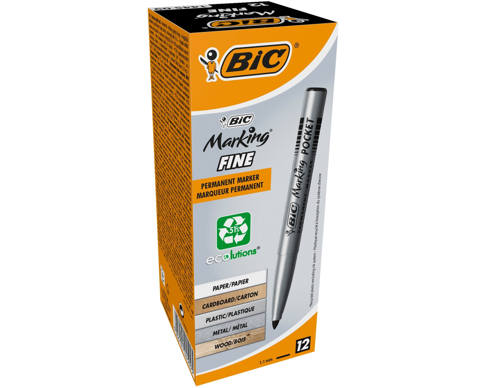 BIC Permanent Marker ecolutions 8209022 schwarz 12 Stück
