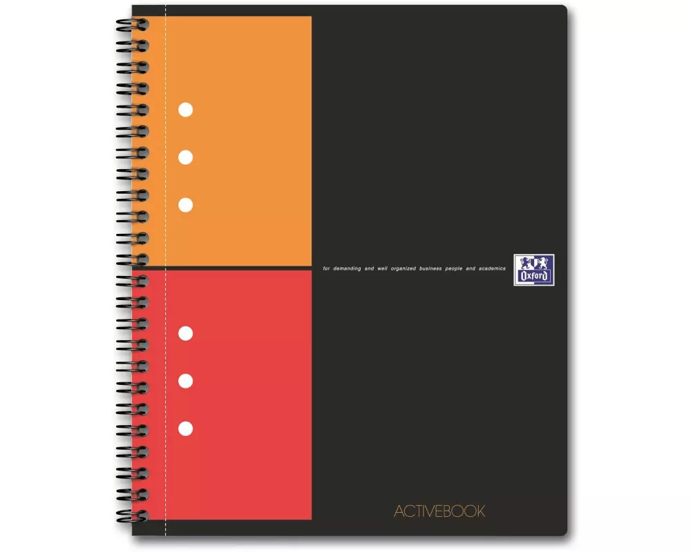 Oxford Notizheft International Activebook, A5 +, Kariert, Grau