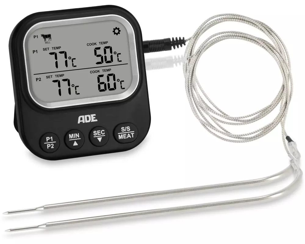 ADE Digitales Braten- und Ofenthermometer Schwarz