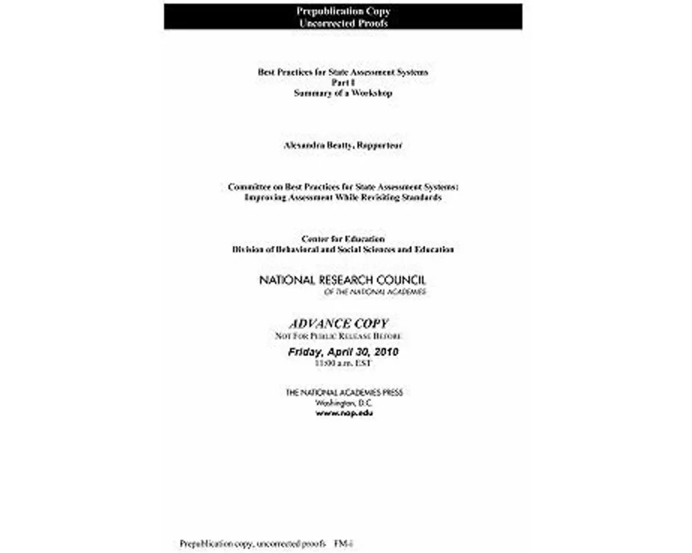 Best Practices for State Assessment Systems, Part I