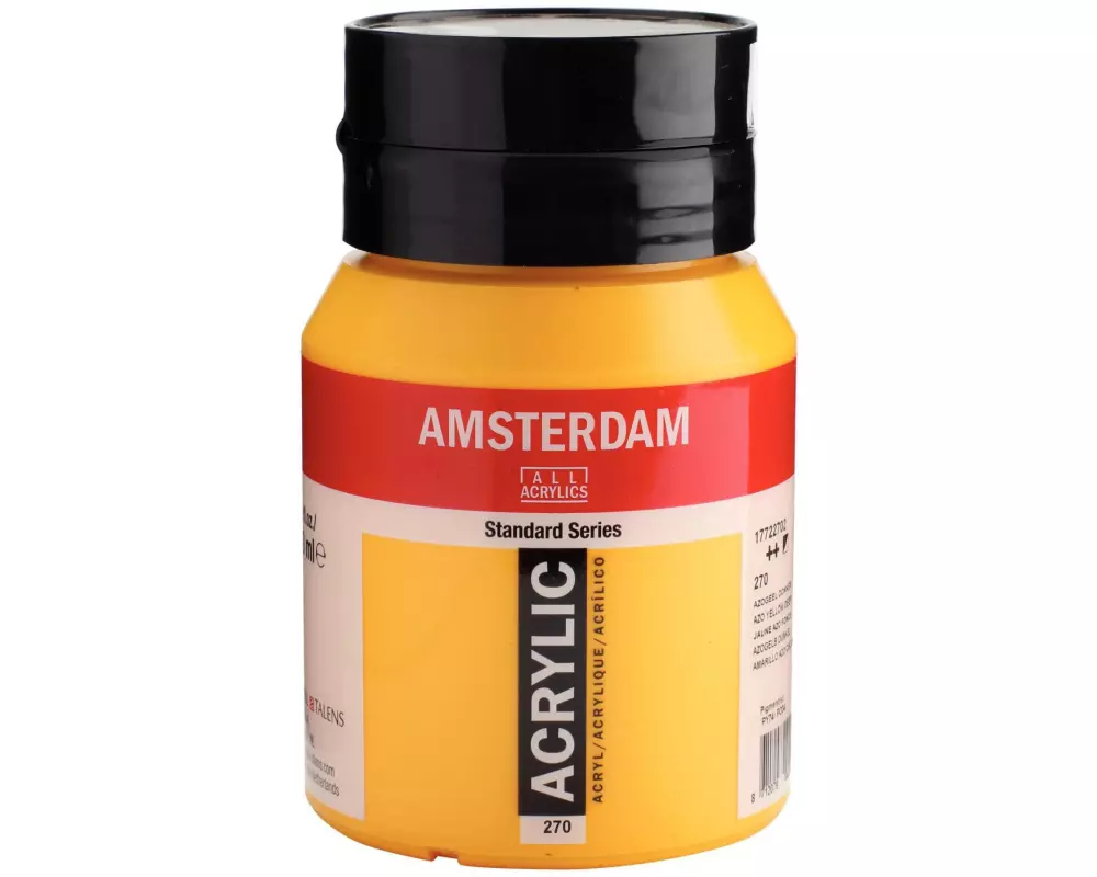 Amsterdam Acrylfarbe Standard 270 Azogelb halbdeckend, 500 ml