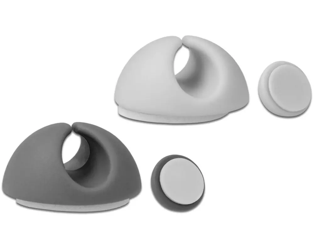 Delock Kabelhalter 6.5 mm 2x3 Stück, grau&weiss