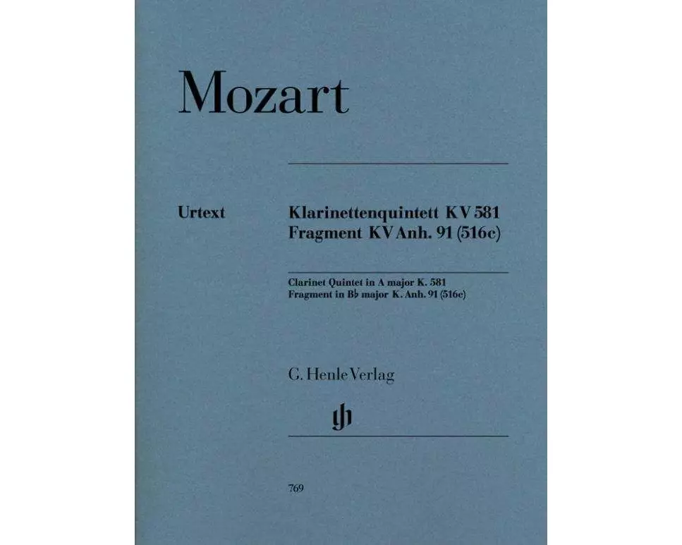 Mozart, Wolfgang Amadeus - Klarinettenquintett A-dur KV 581 und Fragment KV Anh. 91 (516c)
