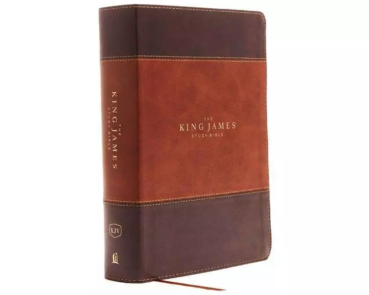 KJV, The King James Study Bible, Leathersoft, Brown, Red Letter, Full-Color Edition