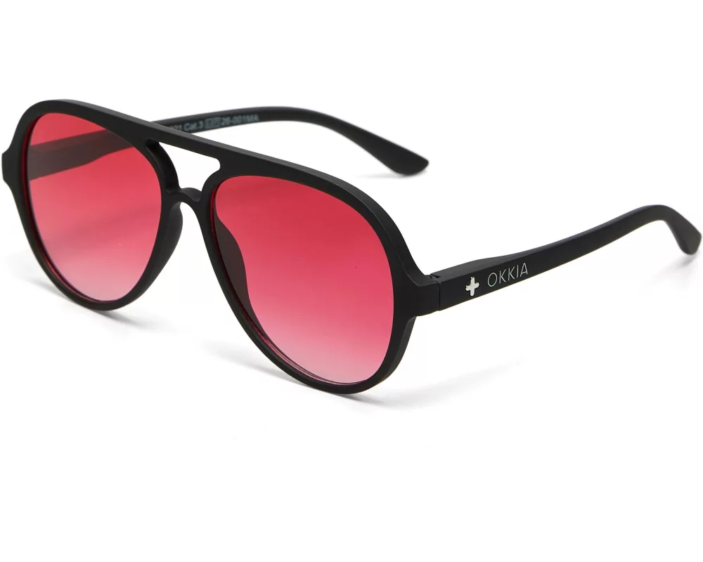 OKKIA Sonnenbrille Alessio Black, Red Lens