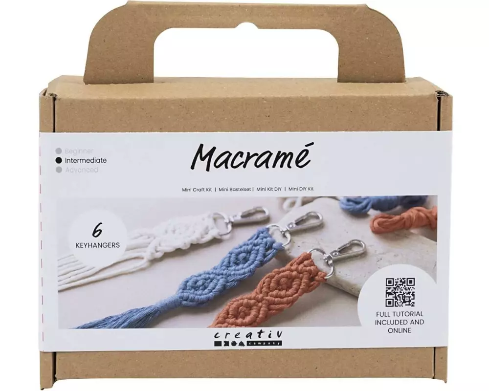 Creativ Company Bastelset Mini Macramé Schlüsselringe