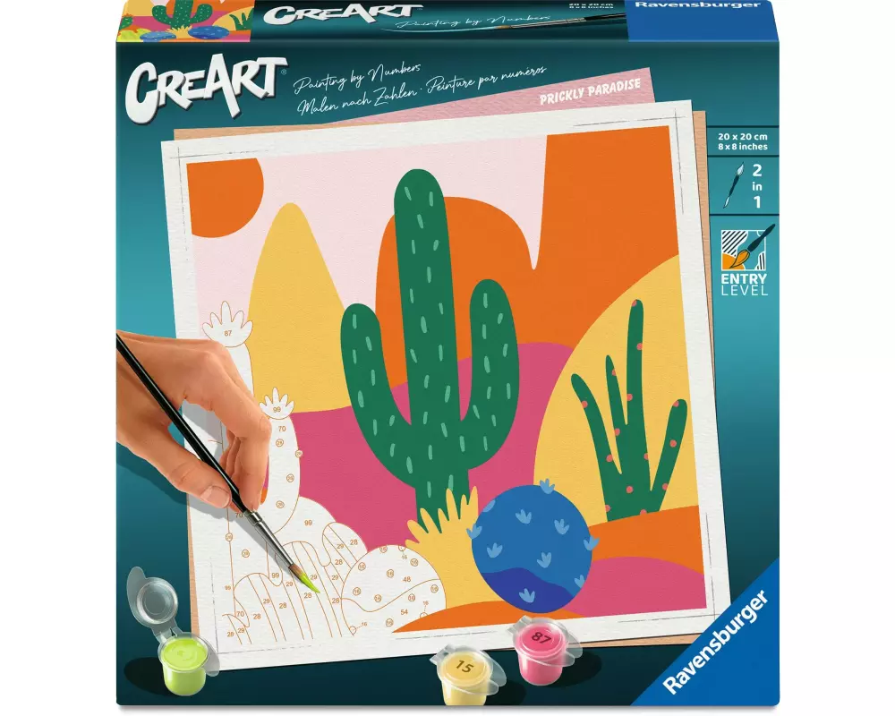 Ravensburger Malen nach Zahlen CreArt Bunte Kakteen 20.00 x 20.00 cm