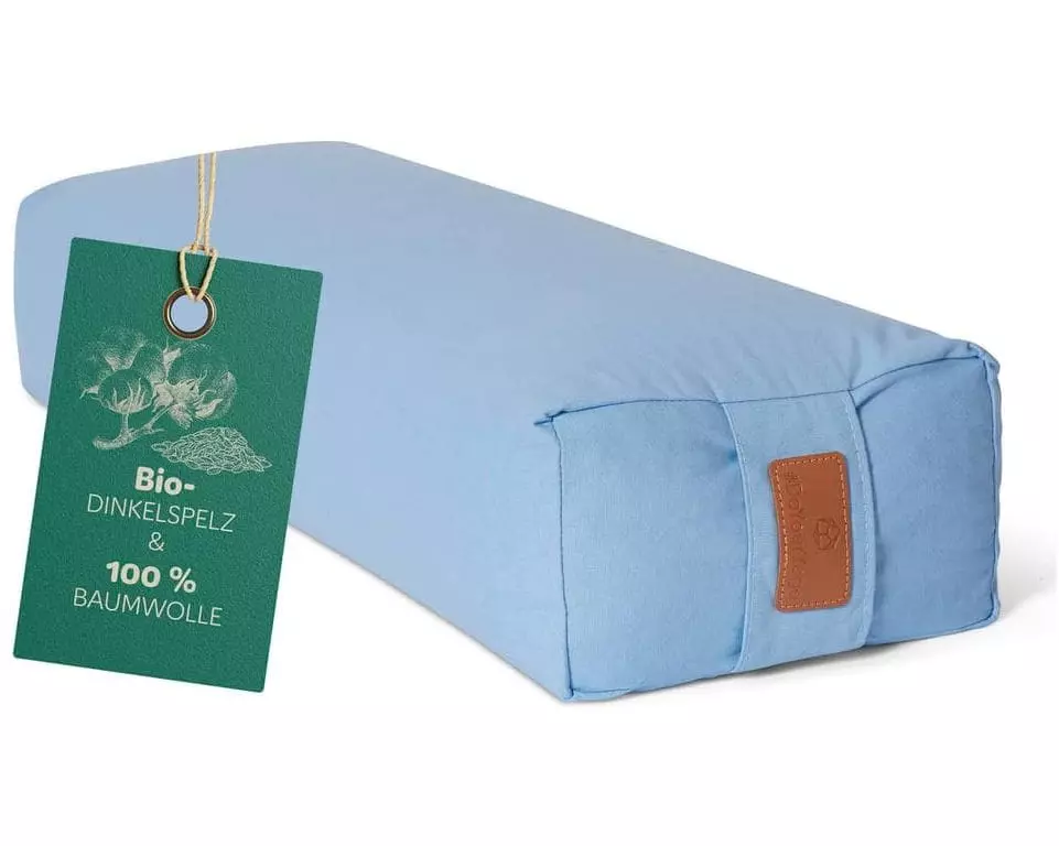 DoYourYoga Yoga-Bolster Paravati Bio-Dinkelspelz, Hellblau