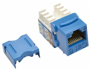EATON TRIPPLITE Cat6/Cat5e, 110 Style, Punch Down, Keystone Jack - Blue, 25-Pack, TAA