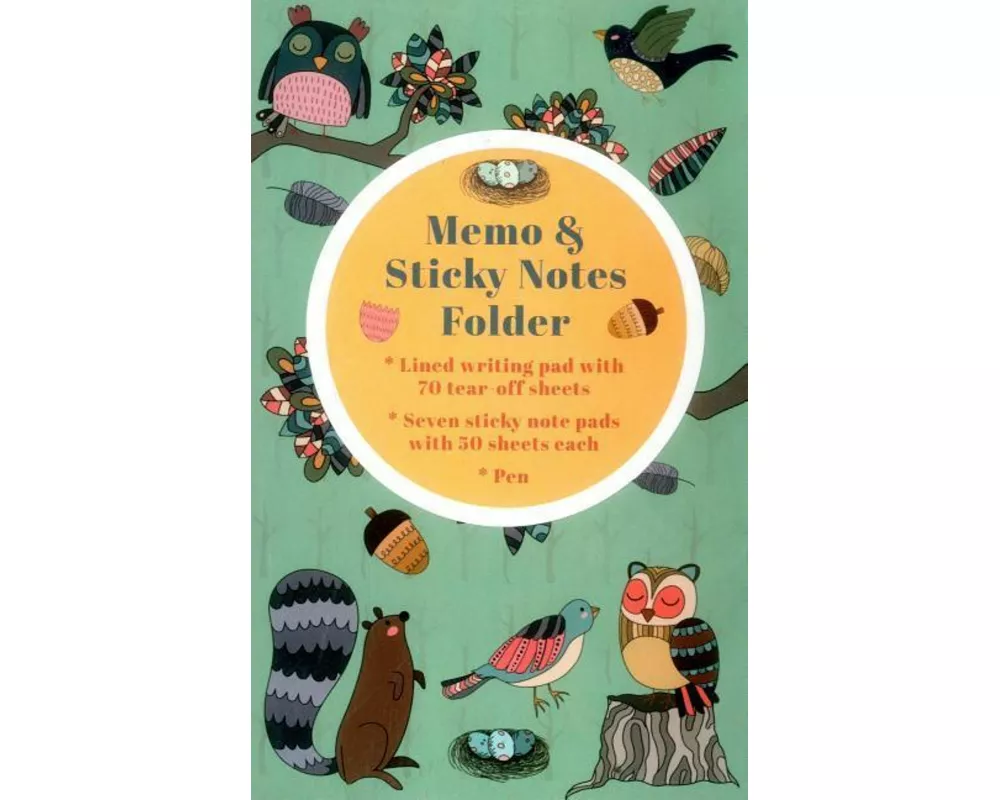 Memo & Sticky Notes Folder: Woodland Creatures