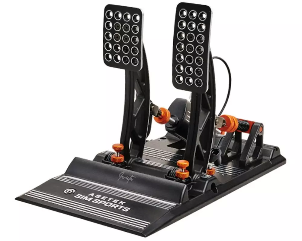 Asetek Racing Invicta Accelerator and Brake Pedal Aluminium Schwarz Orange