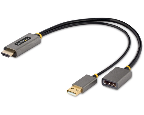 StarTech.com 1ft (30cm) HDMI to DisplayPort Adapter, 4K 60Hz HDR HDMI Source to DP Monitor, USB Bus Powered, HDMI 2.0 to DisplayPort 1.2