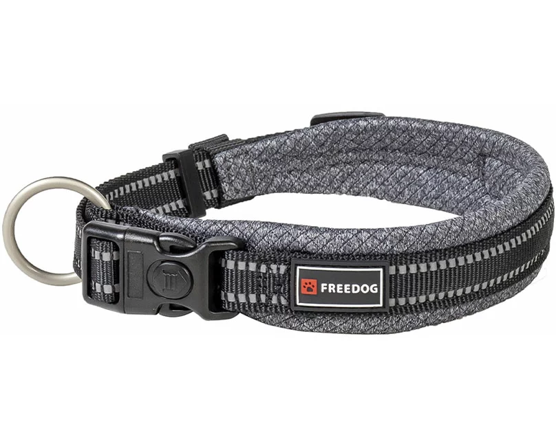 Freedog Halsband Nylon Shiva grau XS