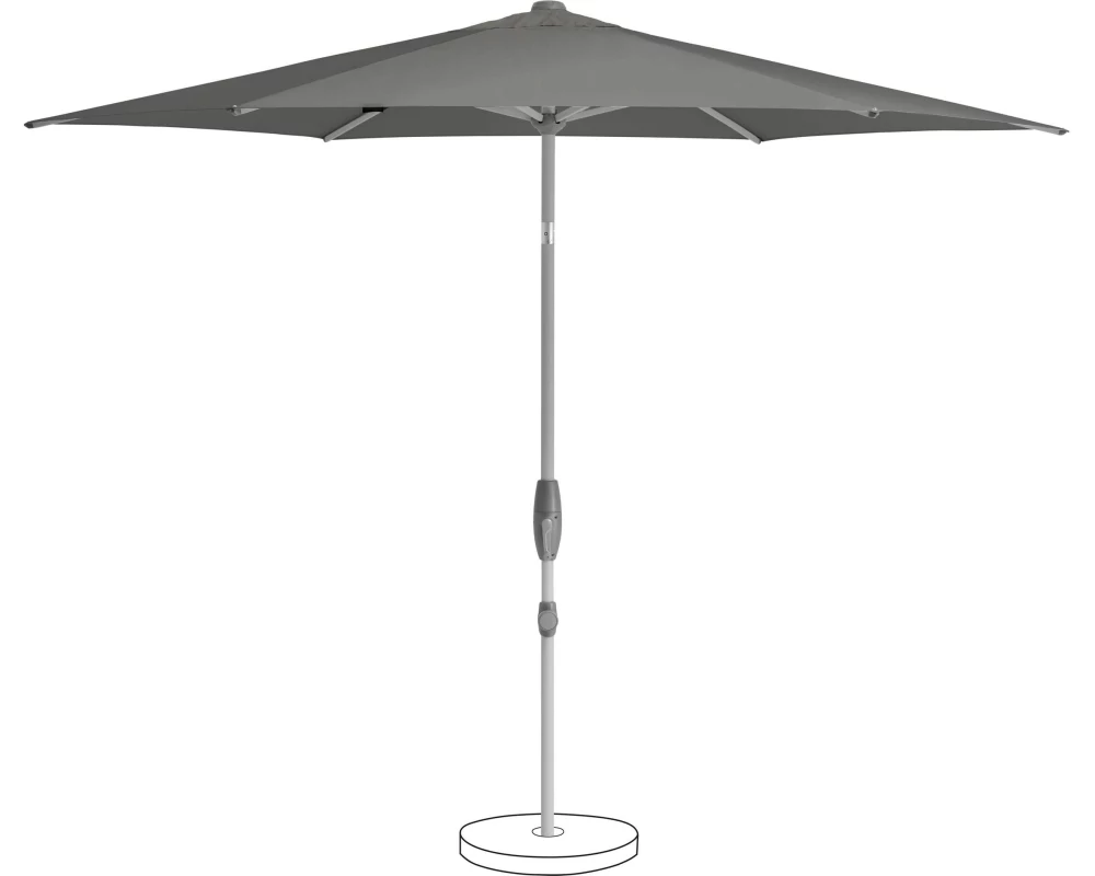 Suncomfort by Glatz Sonnenschirm Shell Turn 300 cm, Stone Grey