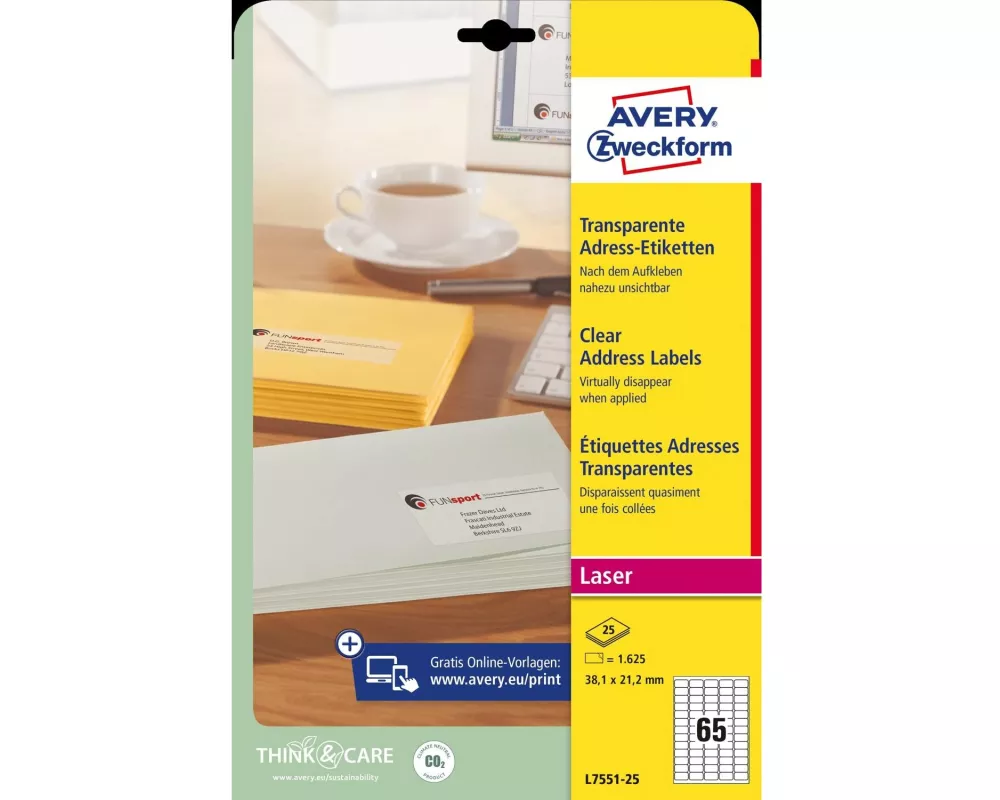 Avery Zweckform Adressetiketten 38.1 x 21.2 mm, 25 Blatt