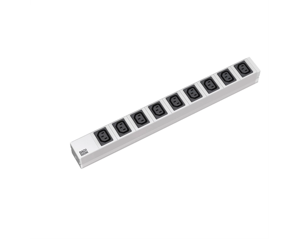 BACHMANN 19" Steckdosenleiste mit 9x C13 Buchsen, mit Schutzkontakt-Stecker