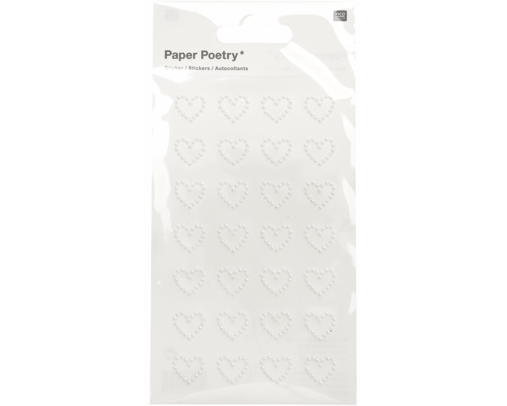 RICO DESIGN Perlensticker Herzen S 99001.22.51 weiss 28 Stück