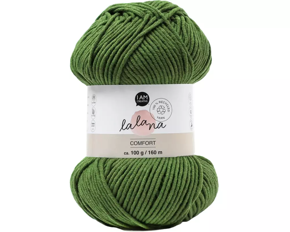 lalana Wolle Comfort 100 g, Olivgrün