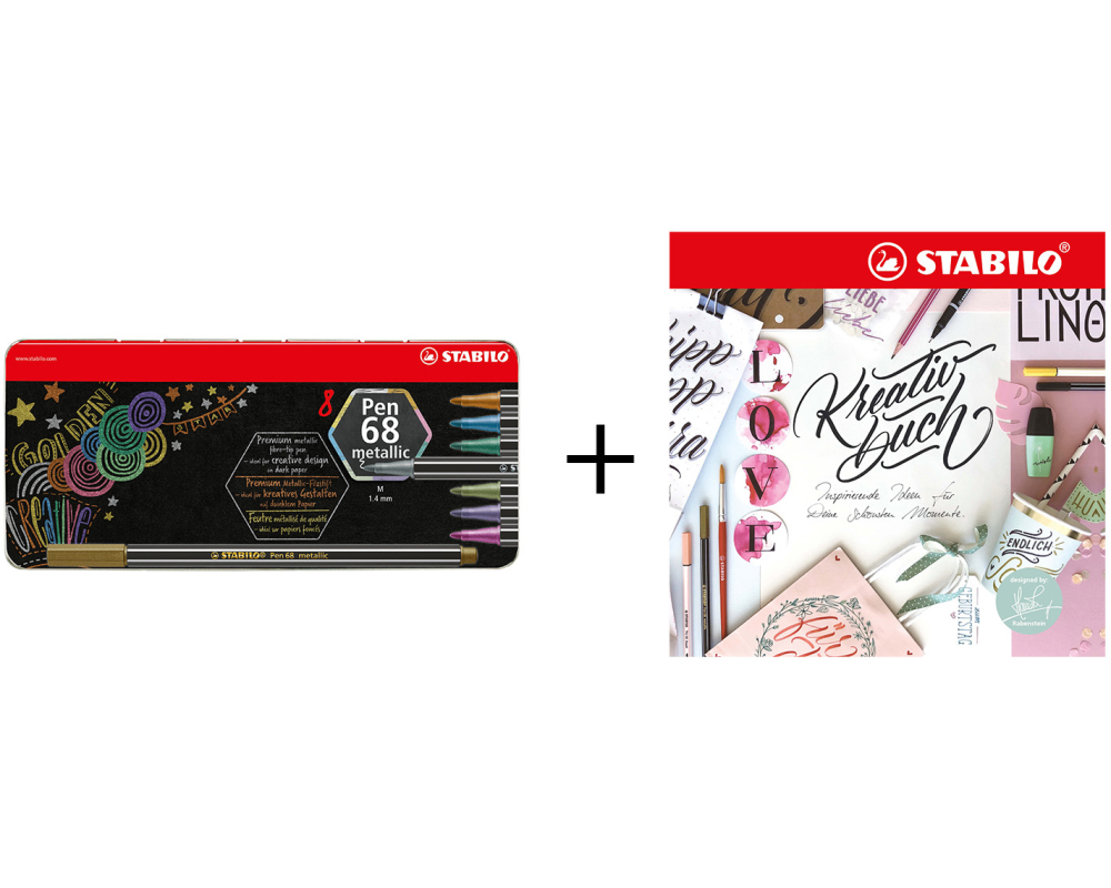 STABILO Fasermaler Pen 68 metallic 106883108 Creative Bundle