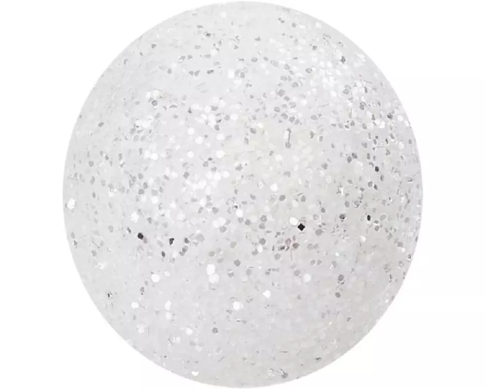 HobbyFun Mini-Utensilien Glitzerkugeln 20 Stück, Weiss