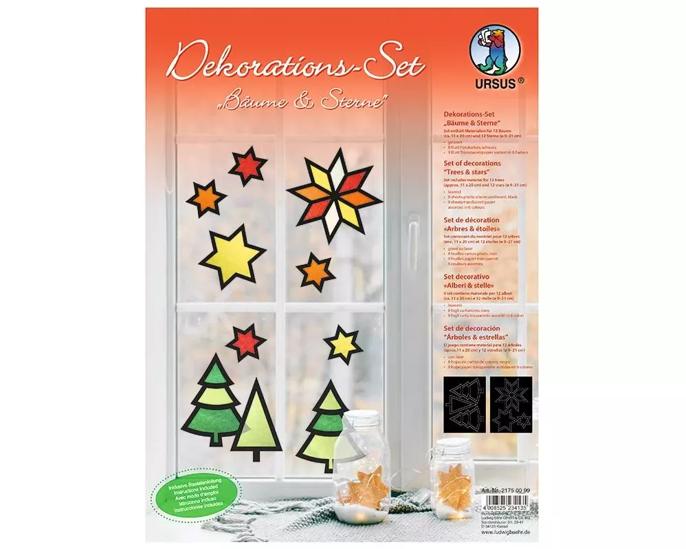 URSUS Fensterbild Bäume und Sterne