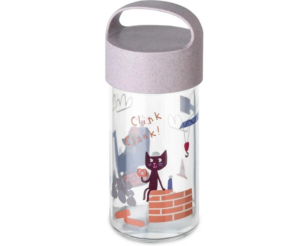 Koziol Snack- und Trinkflasche TRUCKS purple grey 500 ml