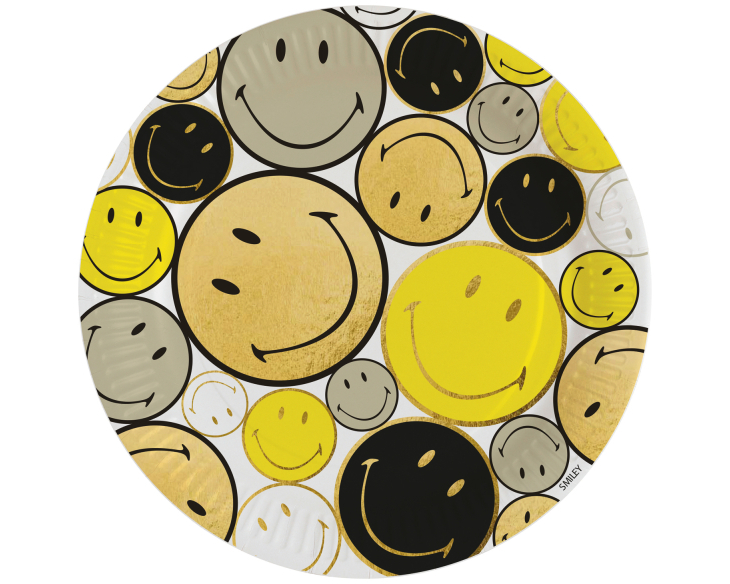 NEUTRAL Teller Smiley 23cm 9914440 Rund, Papier 8 Stück