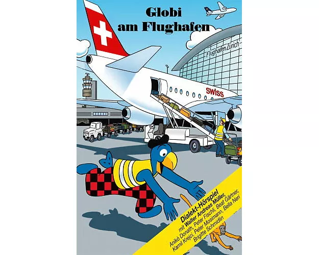 Globi am Flughafen MC