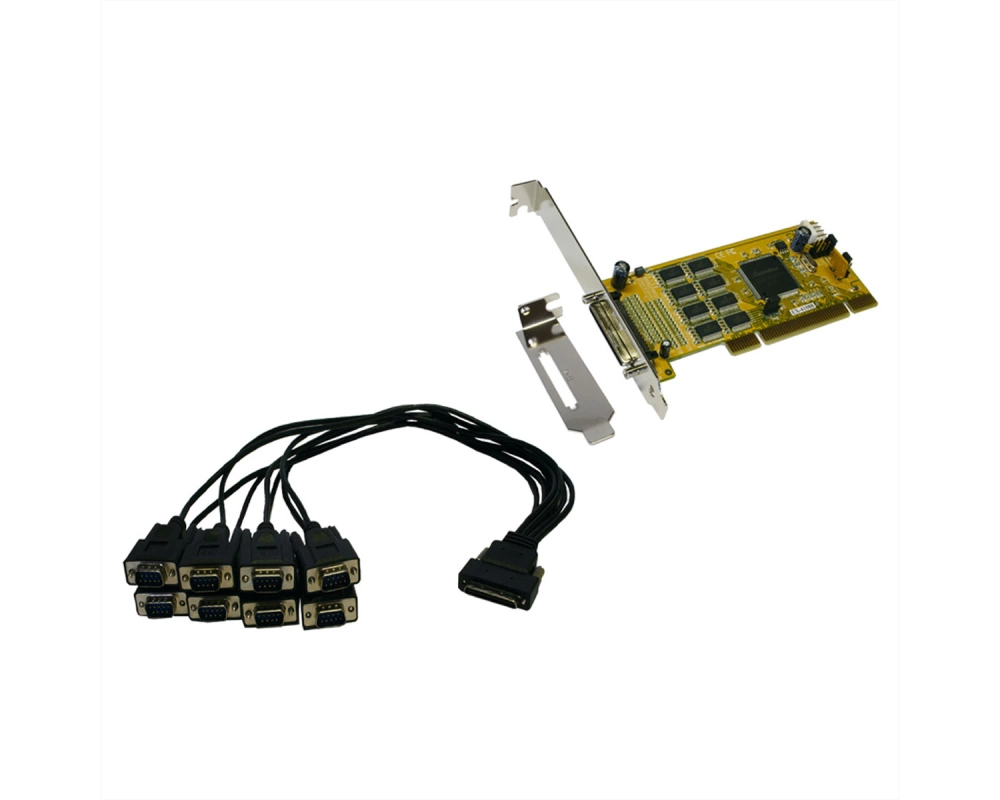 EXSYS EX-41388 8S Seriell RS232 PCI Karte mit Octopus Kabel und LowProfile Bügel