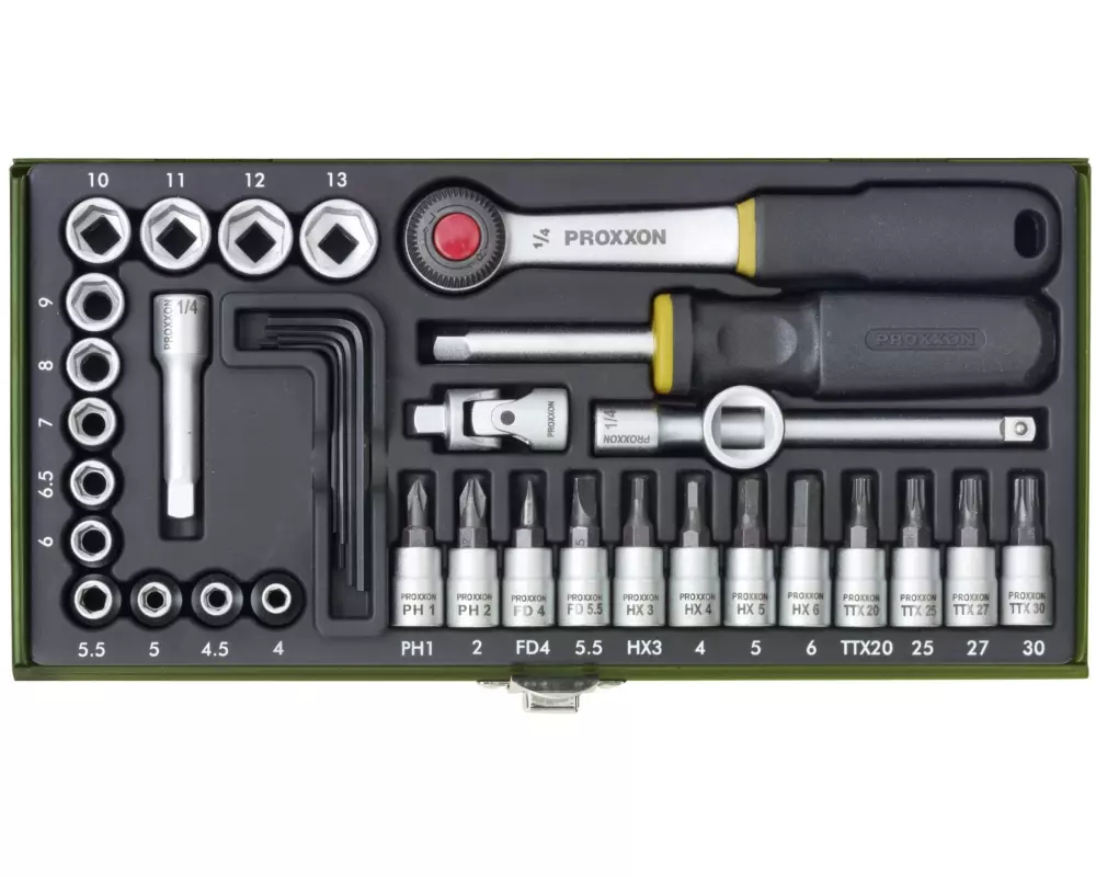 Proxxon Industrial Steckschlüssel-Set 1/4" 36-teilig