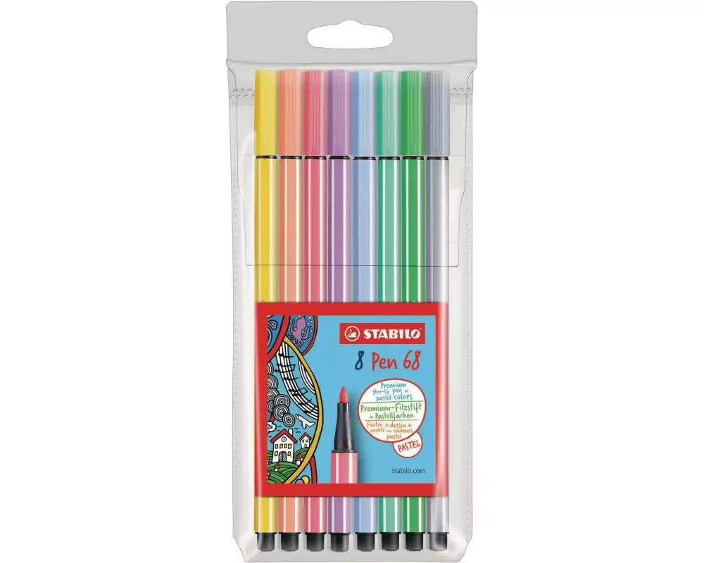 STABILO Pen 68 Pastell 8 Stück
