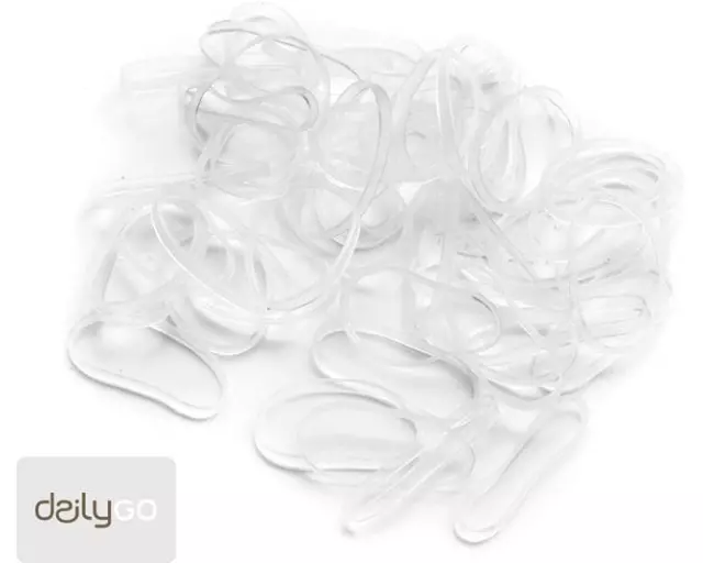 DailyGo Haargummi Silikon 2 cm 60 Stück, transparent