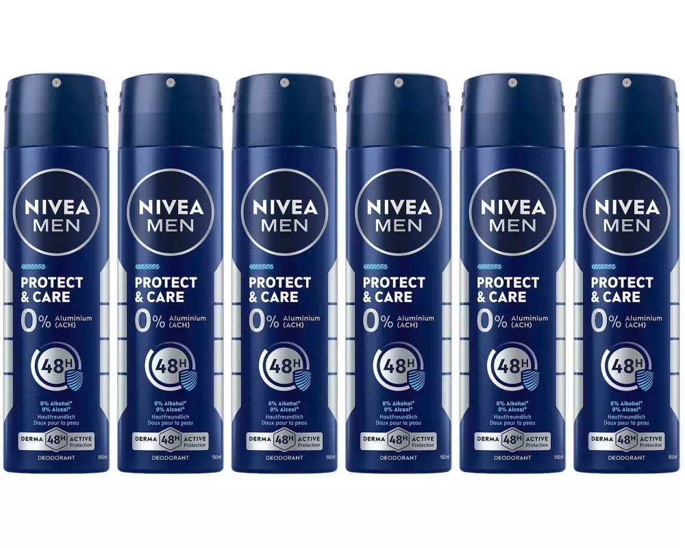 NIVEA MEN Deo Spray Protect und Care 6 x 150 ml