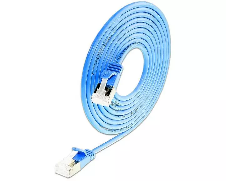 SLIM Slimpatchkabel RJ-45 - RJ-45, Cat 6A, U/FTP, 2 m, Blau