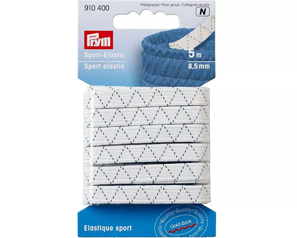 Prym Elastikband Weiss, 5 m x 8.5 mm