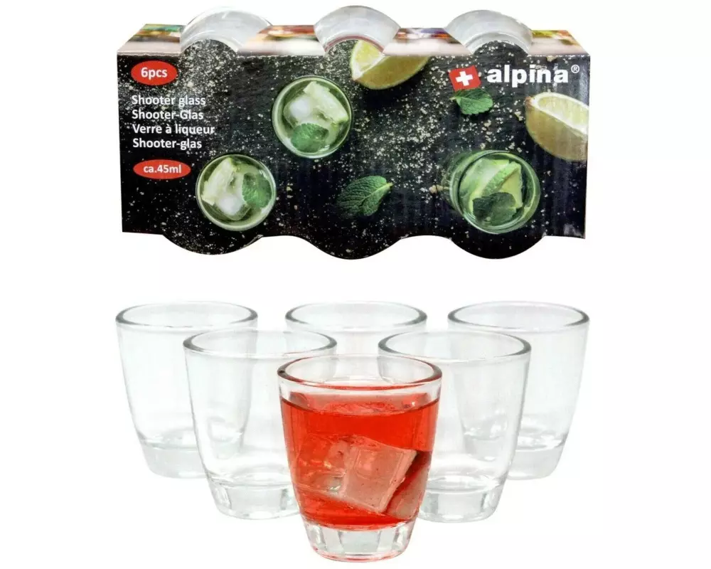 alpina Schnapsgläser 45 ml, 6 Stück, Transparent