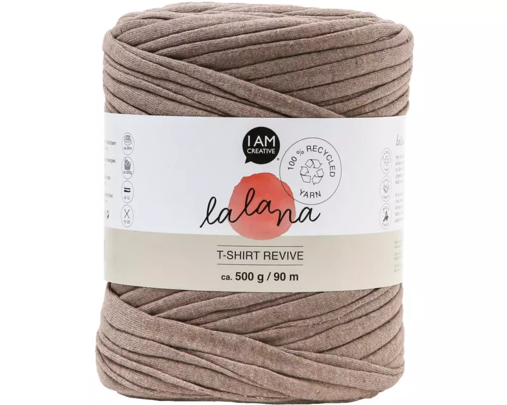 lalana Wolle T-Shirt Revive 5 mm, 500 g, Braun