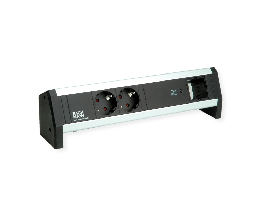 BACHMANN DESK 2xSchutzkontakt USB C, USB Charger 60W 1xABD GST18