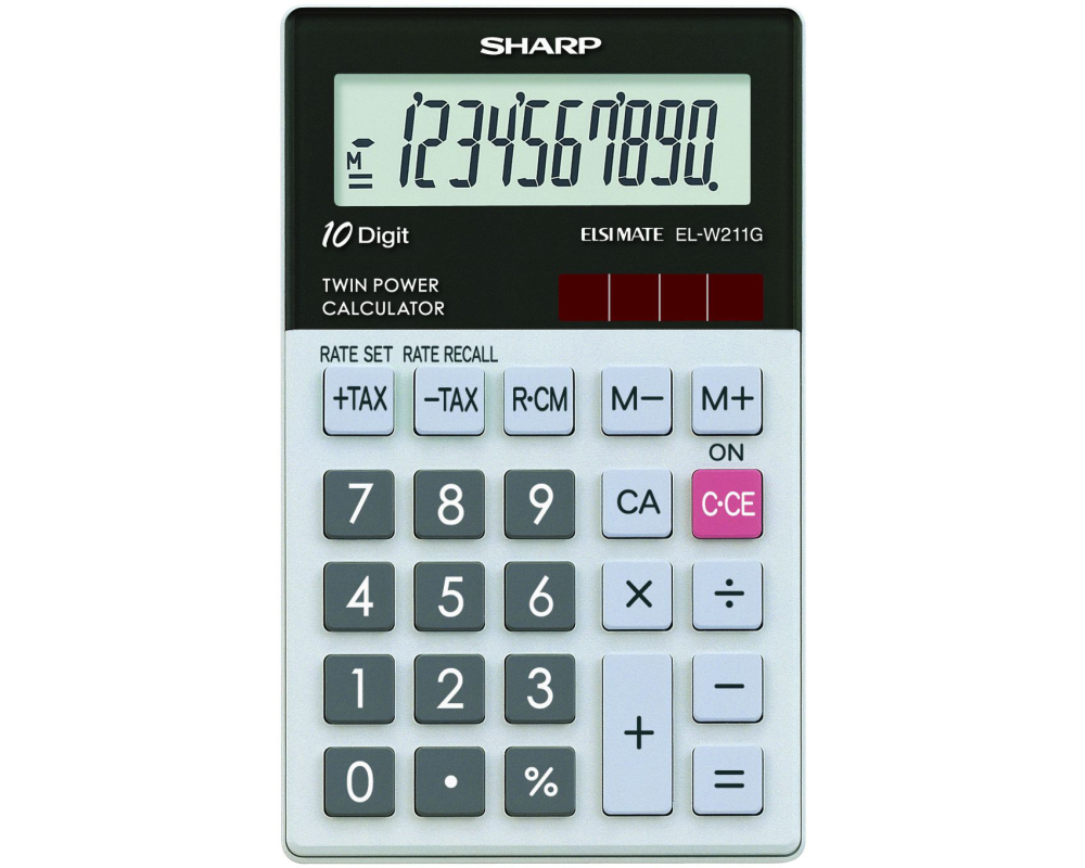 SHARP Taschenrechner W211GGY Glastop Design