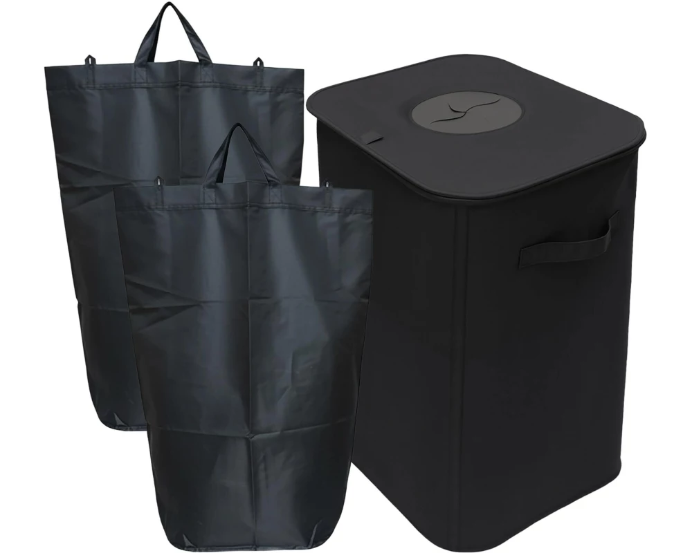 relaxdays Recyclingtasche 100 L Schwarz