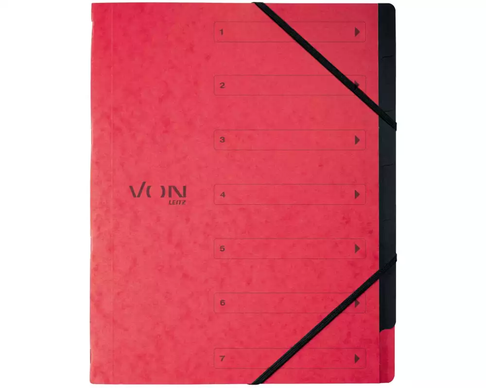 VON Ordnungsmappe Ordnungsmappe 6 Fächer mit 6 Fächern, Rot
