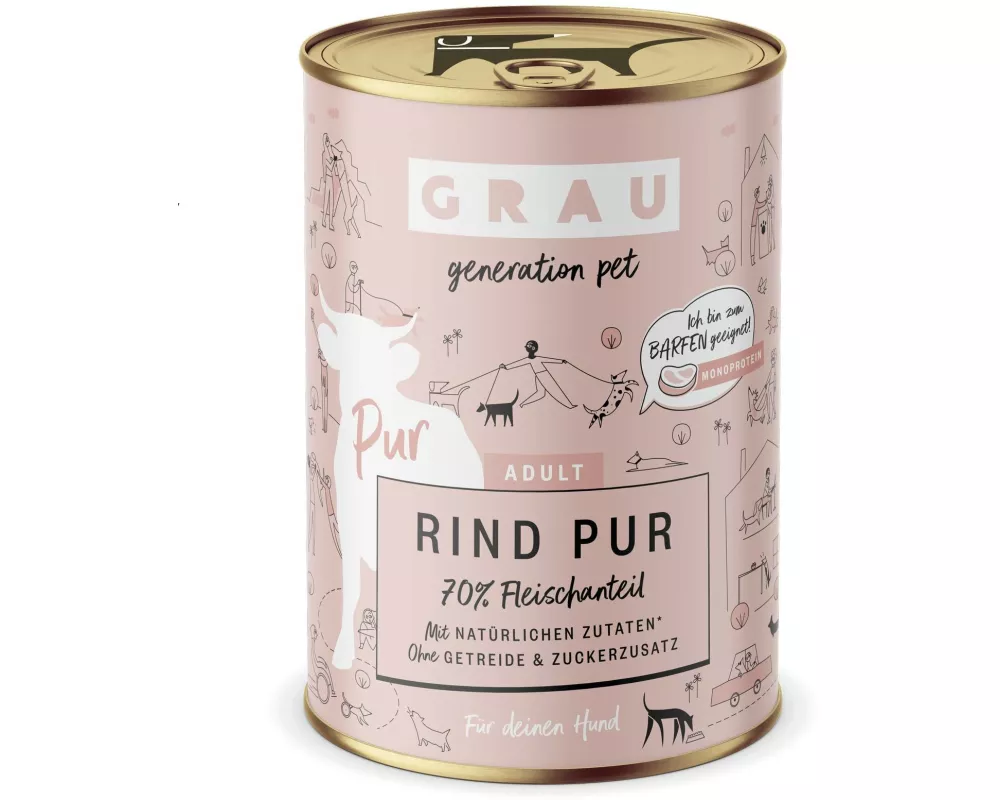 Grau Nassfutter Rind Pur 400