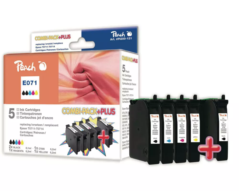 Peach Tintenset Epson T0715/T0895 C/M/Y/BK