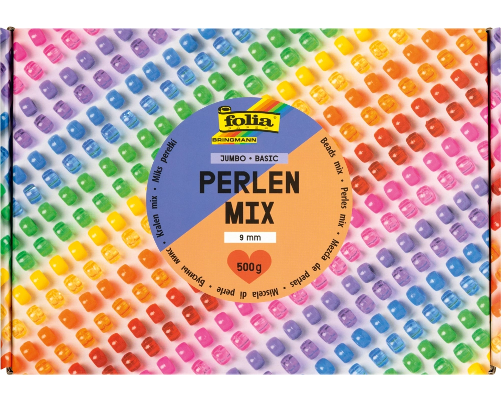 Folia Perlen Mix BASIC 500g farbig sortiert