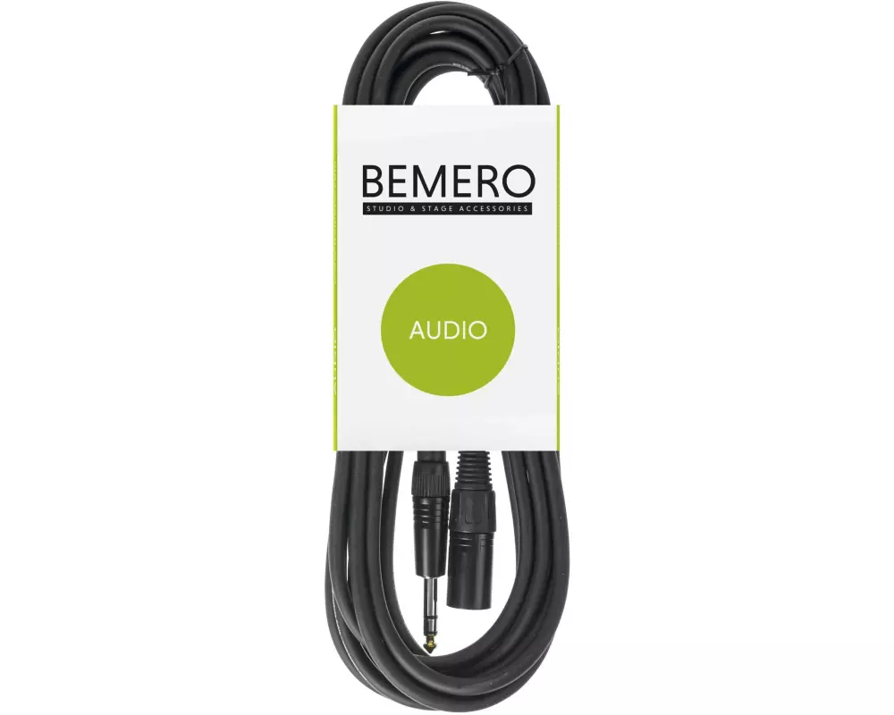 Bemero XLR-Kabel XLRm - 6.3 Klinken symmetrisch 3 m, Schwarz