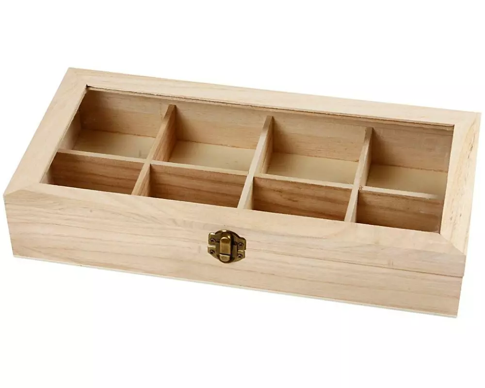 Creativ Company Holzkiste mit Glasdeckel und Metallschliesse 1 Stück