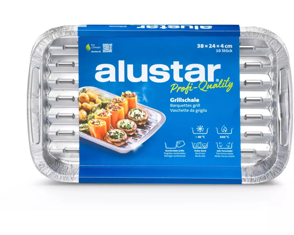 Alustar Grillschale 38 x 24 x 4 cm 10 Stück