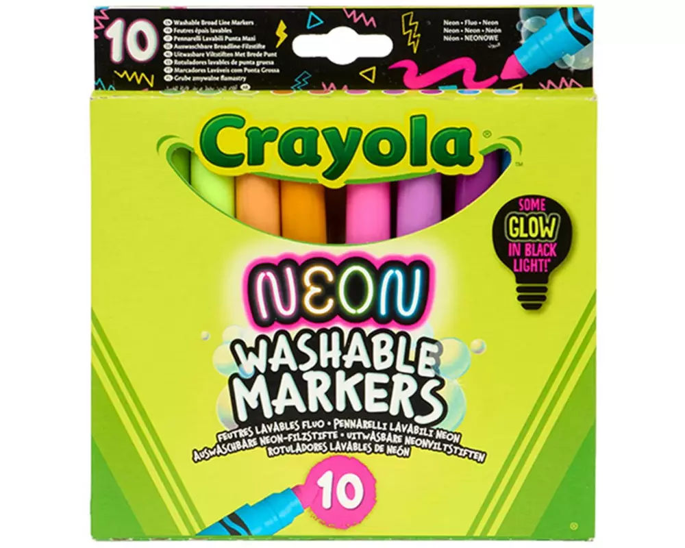 Crayola Filzstifte 10 Stück, Neon, abwaschbar