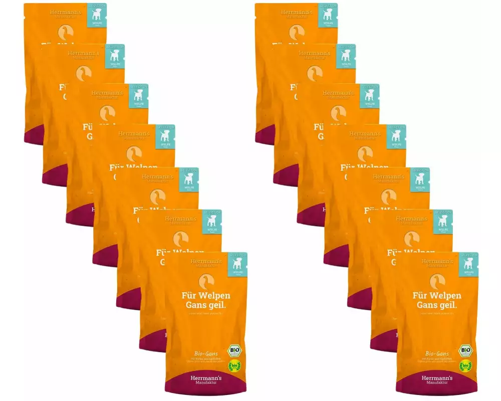 Herrmann's Nassfutter Bio Gans mit Kürbis und Kartoffel 14 x 150 g